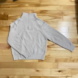 ✨NEW✨ FRANK & OAK WOMEN'S HALF-ZIP MOCK NECK SWEATER IN CREAM, MEDIUM